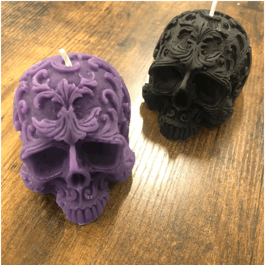 Skull Filigree Candle by Madame Phoenix - alter8.com