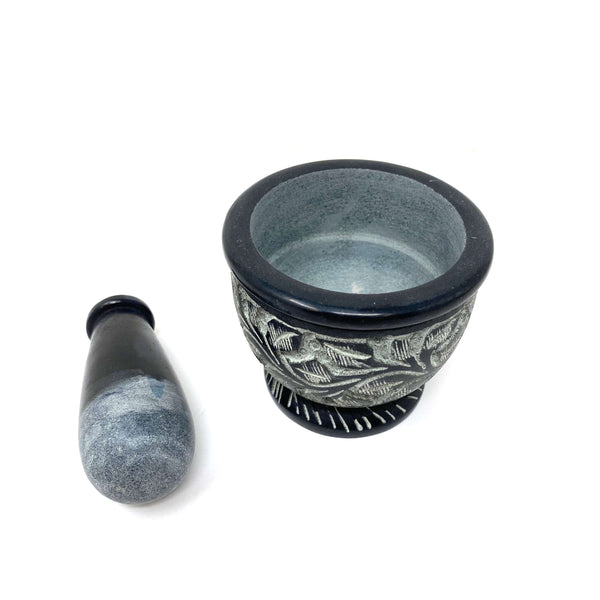 Carved Soap Stone Mortar & Pestle - alter8.com